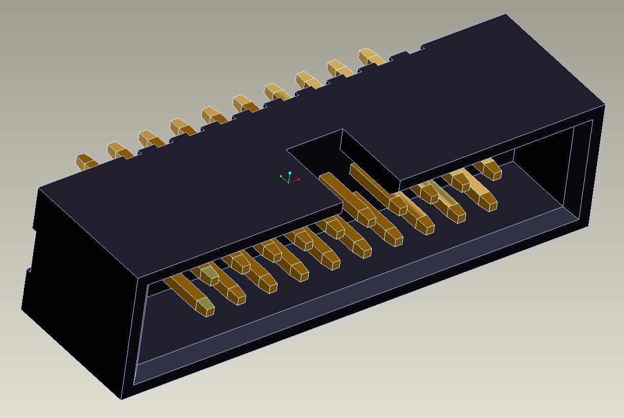 1.27mm*1.27mm Box Header straight H=5.4mm