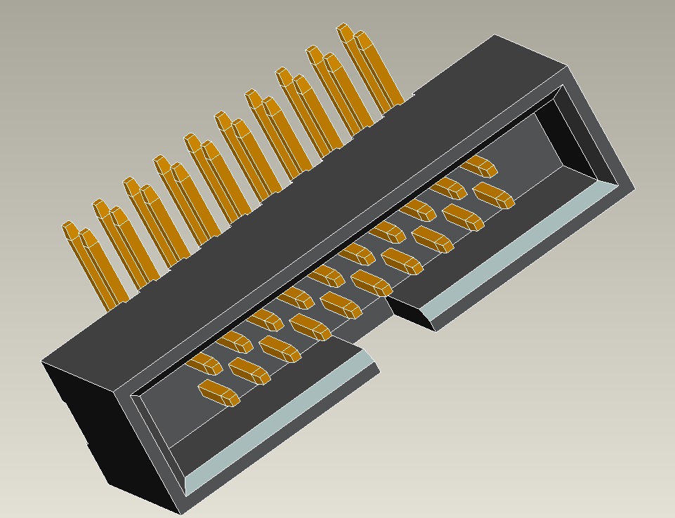 1.27mm*1.27mm Box Header right angle H=5.4mm