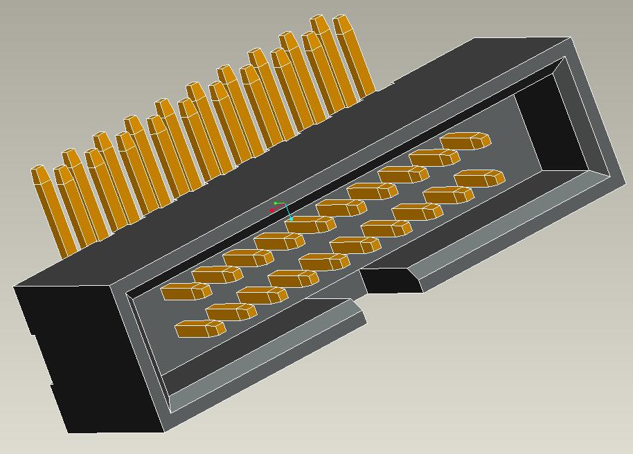 1.27mm*1.27mm Box Header right angle H=4.9