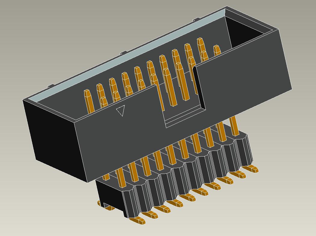 1.27*2.54mm Box Header SMT H=5.90 Add Housing