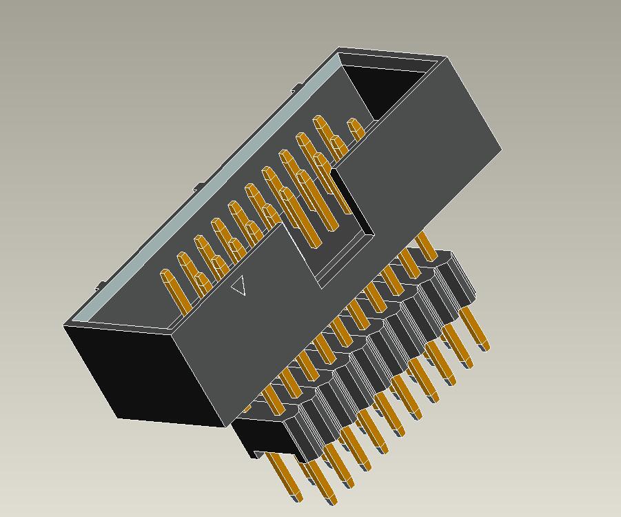 1.27*2.54mm Box Header straight H=5.8 add housing