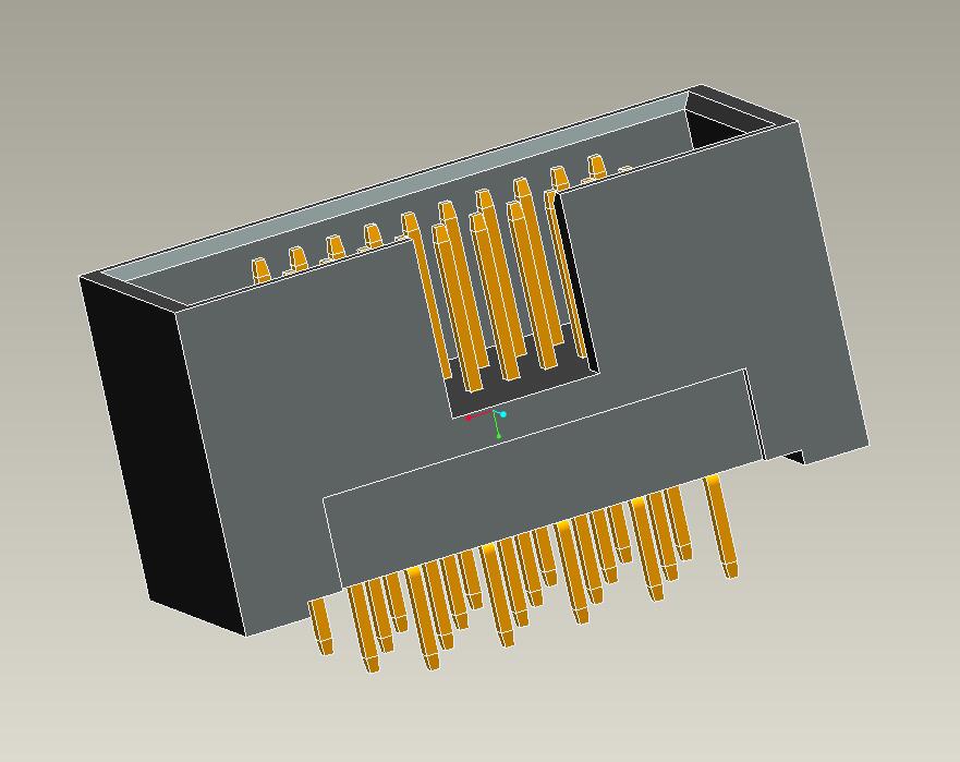 1.27*2.54mm Box Header straight H=10.5 four row DIP