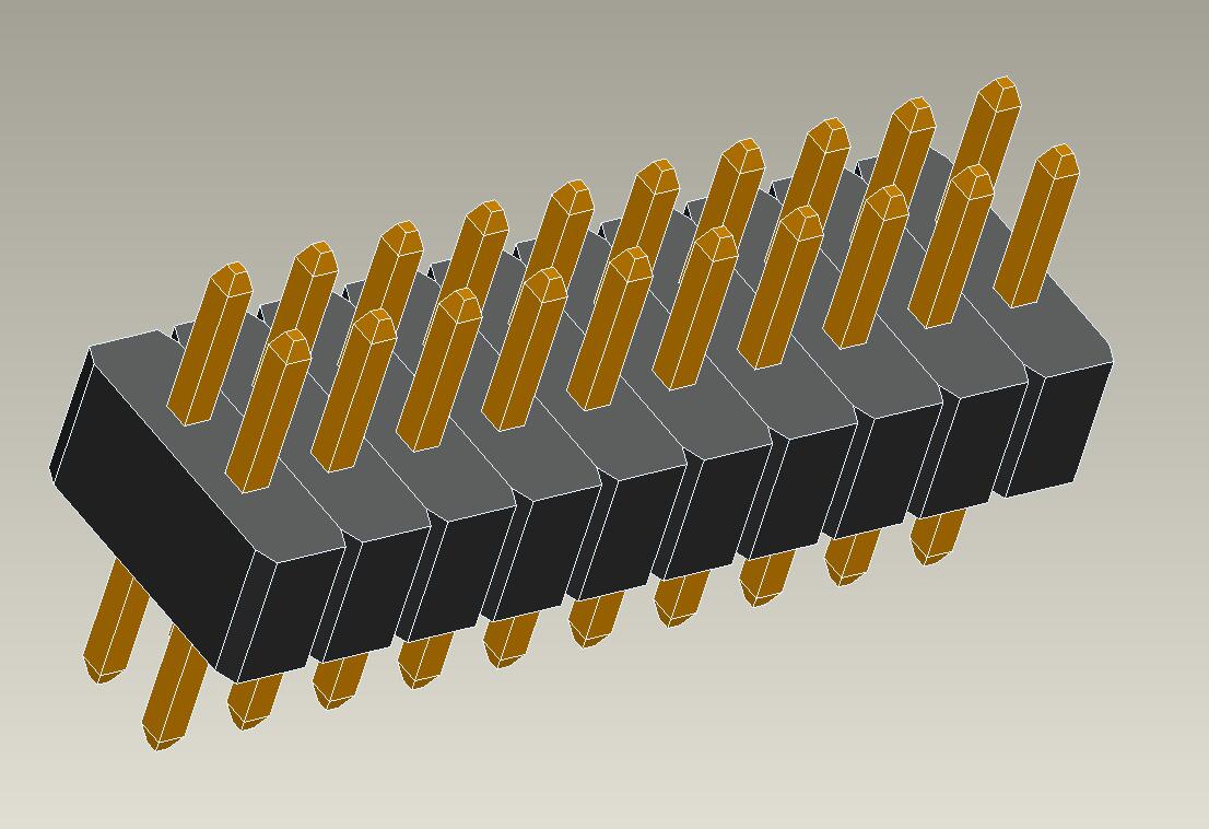 1.0mm pin header dual row  traight type