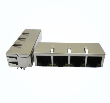 RJ45 JACK 1X1 LED WITH TRANSFORMER Model